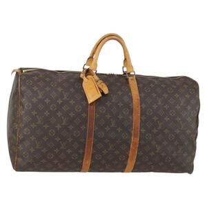 LOUIS VUITTON Monogram Keepall 60 Boston Bag M41422 LV Auth 147986